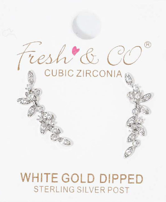 Cubic Zirconia Brass Earring