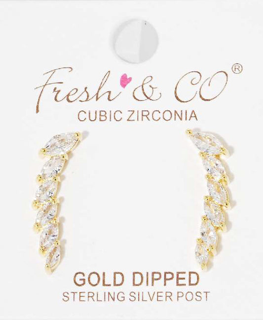 Cubic Zirconia Brass Earring
