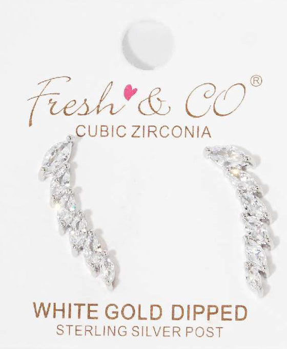 Cubic Zirconia Brass Earring