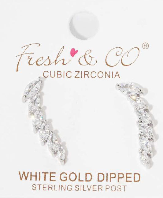 Cubic Zirconia Brass Earring