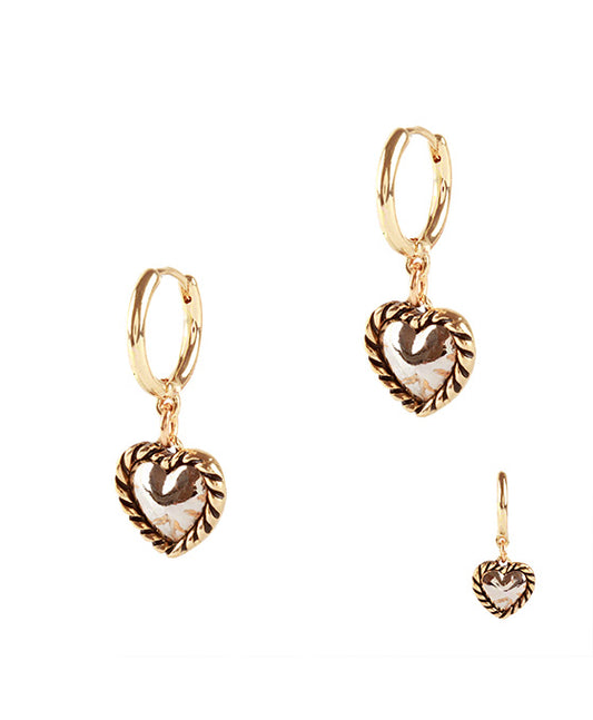 Metel Heart Valentine Huggie Earring