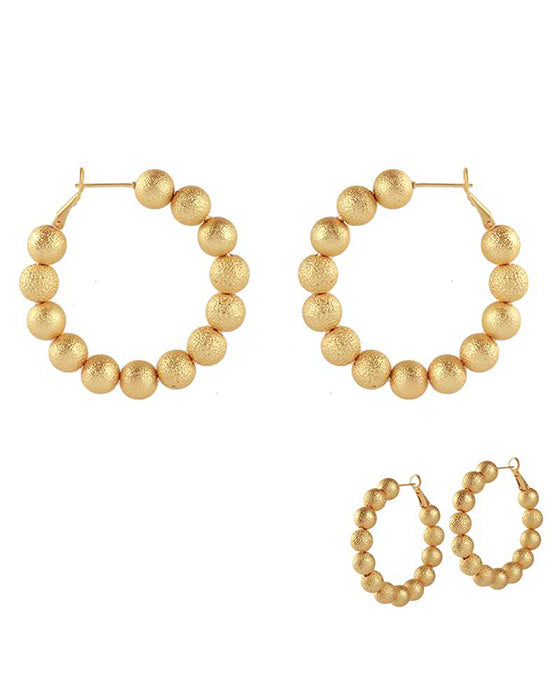 40mm CCB Texture Ball Hoop Earring