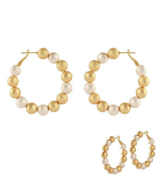 40mm CCB Texture Ball Hoop Earring