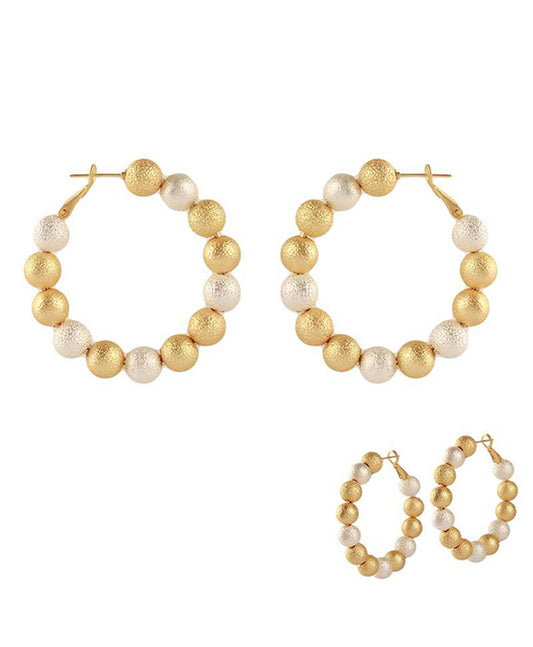 40mm CCB Texture Ball Hoop Earring