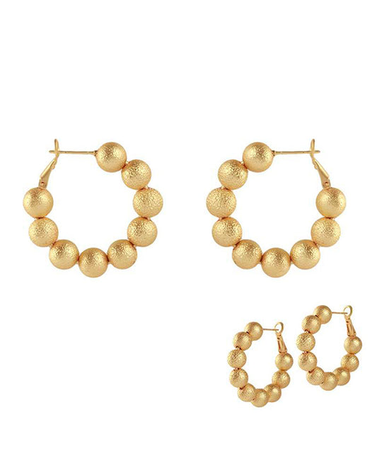 30mm CCB Texture Ball Hoop Pincatch Earring