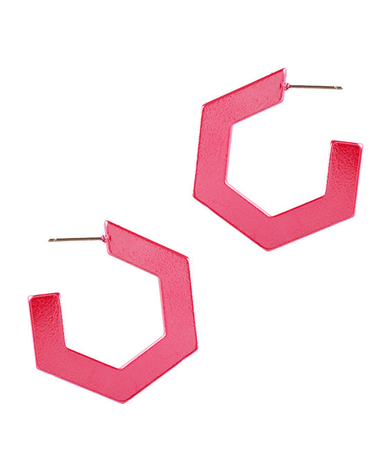 Plastic AB Coating Geometric Hoop Earring