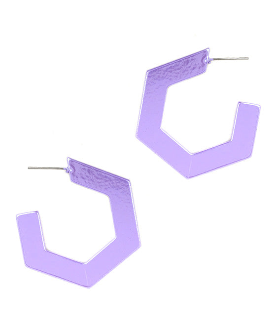 Plastic AB Coating Geometric Hoop Earring