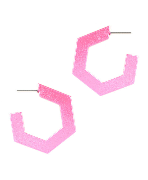 Plastic AB Coating Geometric Hoop Earring