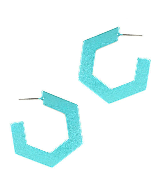 Plastic AB Coating Geometric Hoop Earring