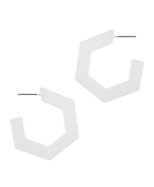 Plastic AB Coating Geometric Hoop Earring