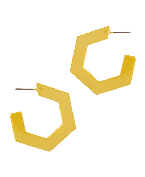 Plastic AB Coating Geometric Hoop Earring