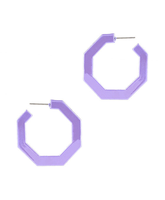 Plastic AB Coating Geometric Hoop Earring