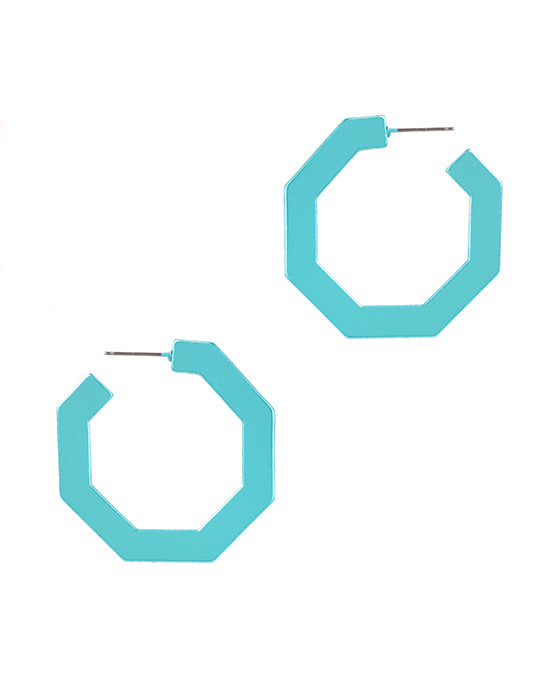 Plastic AB Coating Geometric Hoop Earring