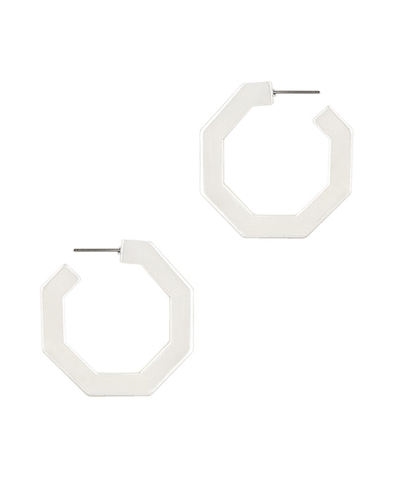 Plastic AB Coating Geometric Hoop Earring