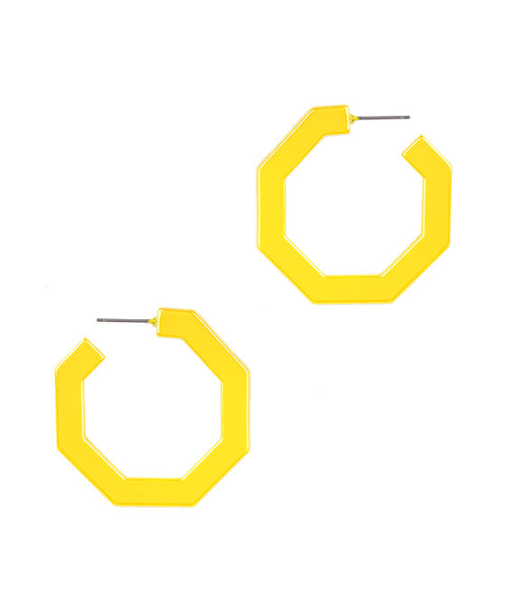 Plastic AB Coating Geometric Hoop Earring