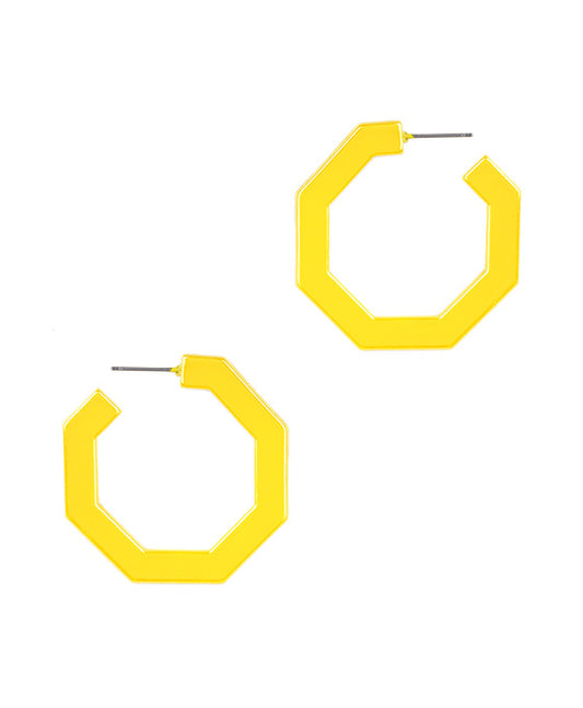 Plastic AB Coating Geometric Hoop Earring