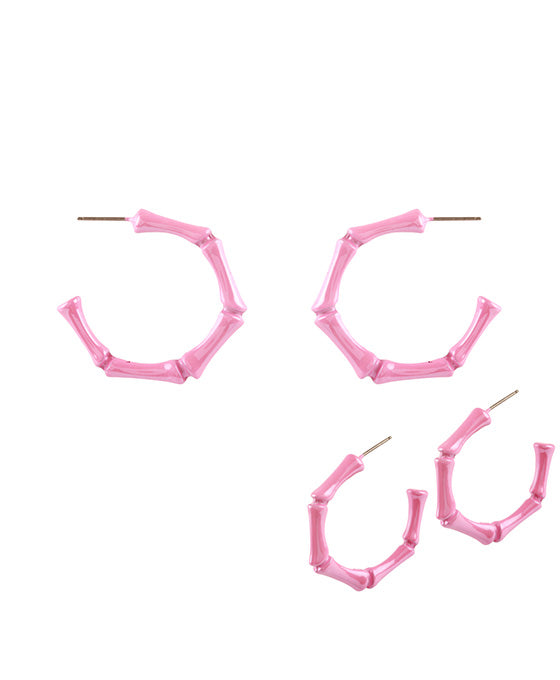 35mm Metal AB Coating Bamboo Hoop Earring