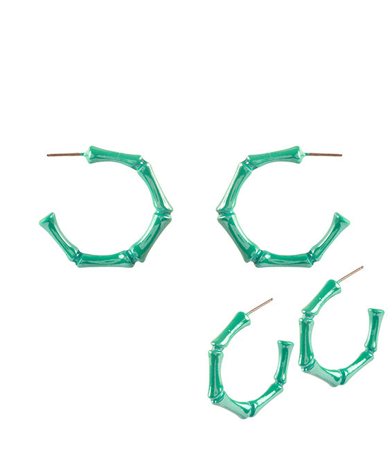 35mm Metal AB Coating Bamboo Hoop Earring
