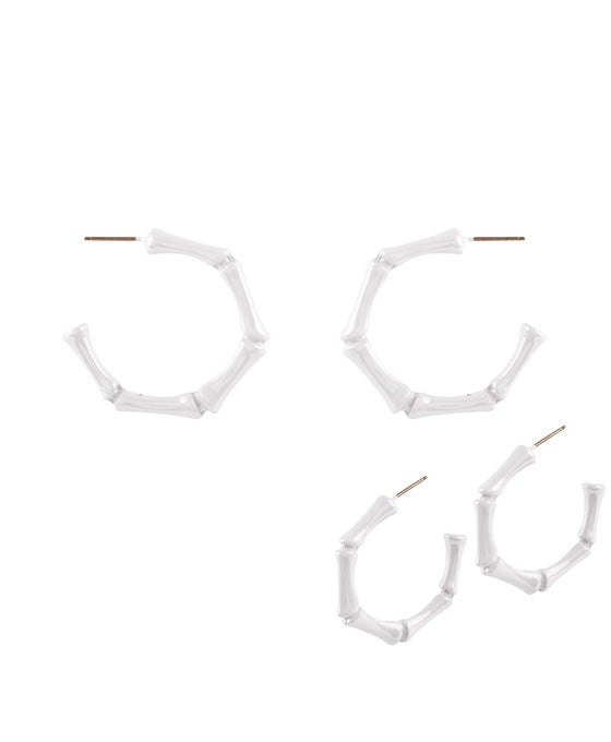 35mm Metal AB Coating Bamboo Hoop Earring