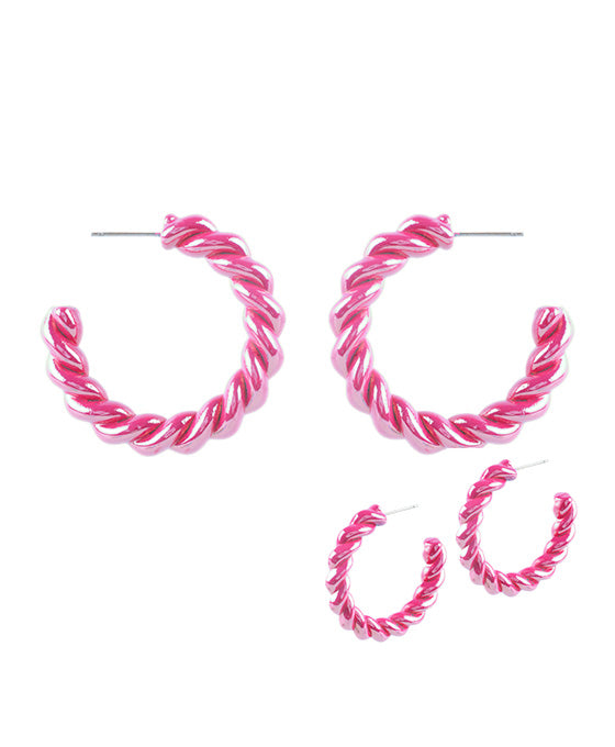 40mm Metal AB Coating Twisted Hoop Earring