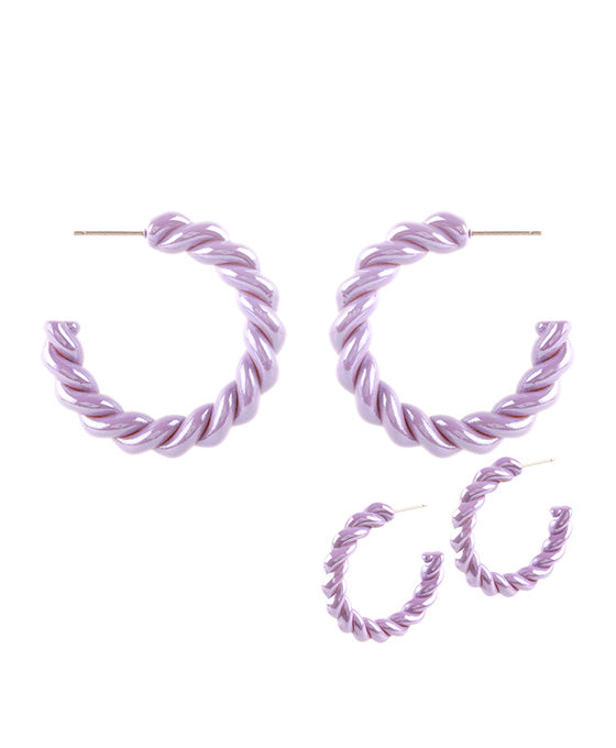 40mm Metal AB Coating Twisted Hoop Earring