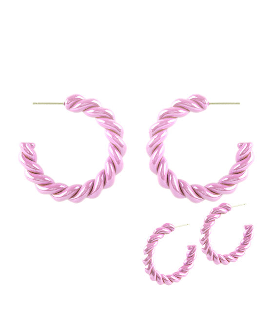40mm Metal AB Coating Twisted Hoop Earring