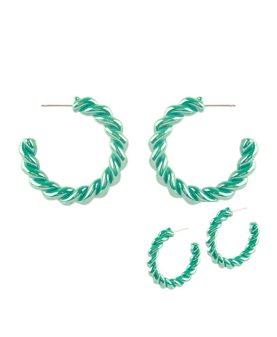 40mm Metal AB Coating Twisted Hoop Earring