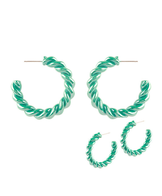 40mm Metal AB Coating Twisted Hoop Earring