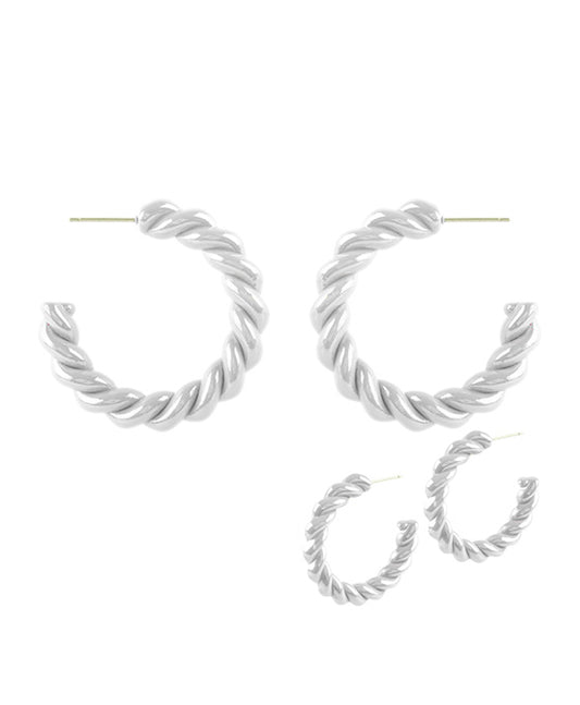 40mm Metal AB Coating Twisted Hoop Earring