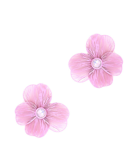Metal Flower Color Coating Post Earring