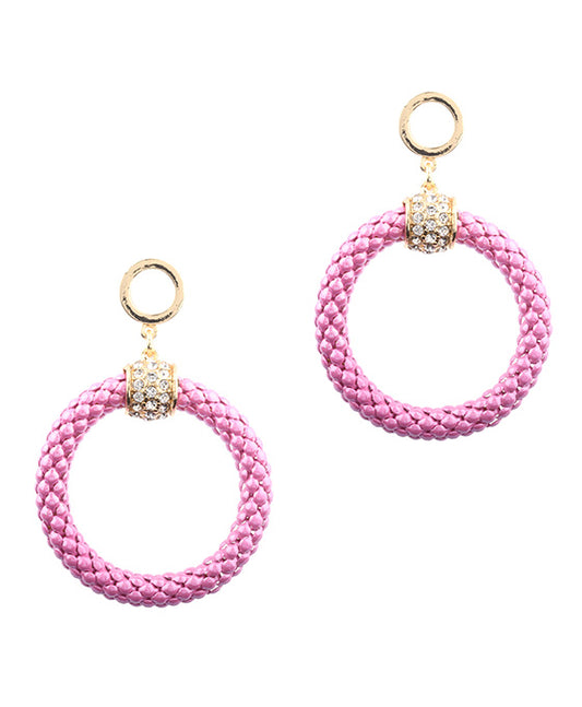 Rhinestone Metal Caviar AB Coating Post Earring