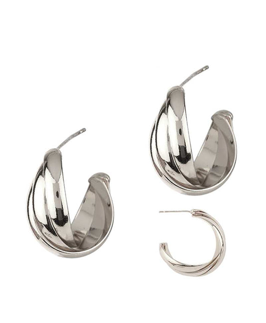 25mm Metal Twisted Hoop Earring