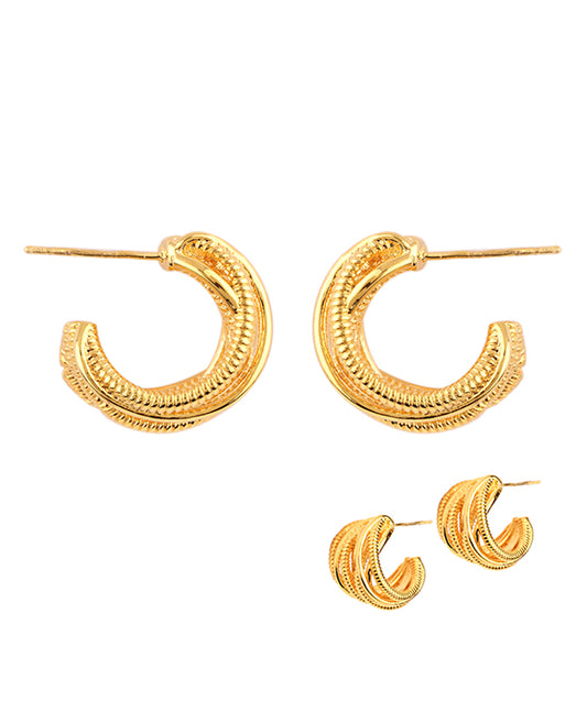 20mm Metal Twisted Post Earring