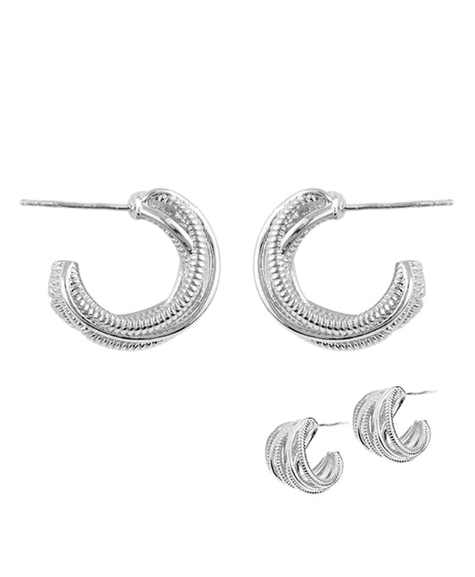20mm Metal Twisted Post Earring