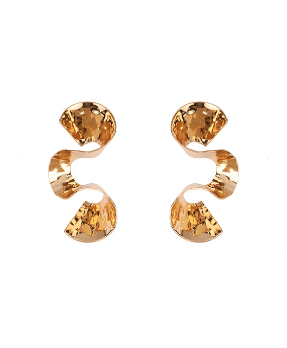 Brass Metal Texture Post Earring