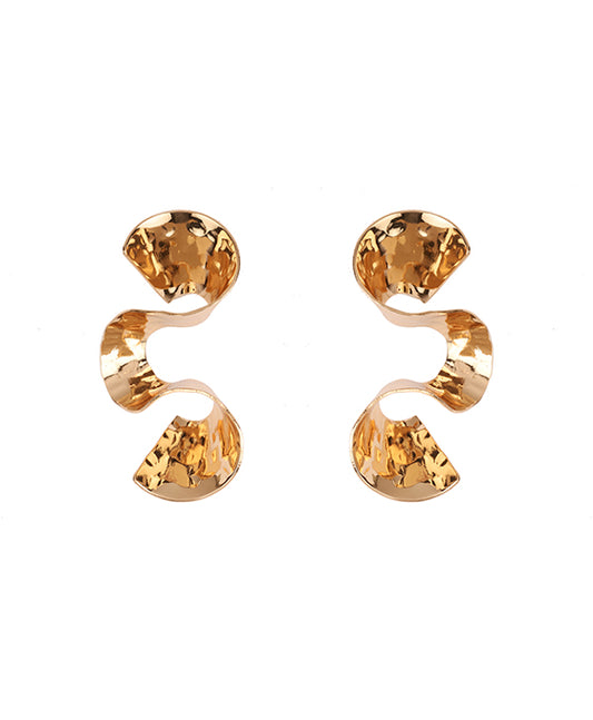 Brass Metal Texture Post Earring