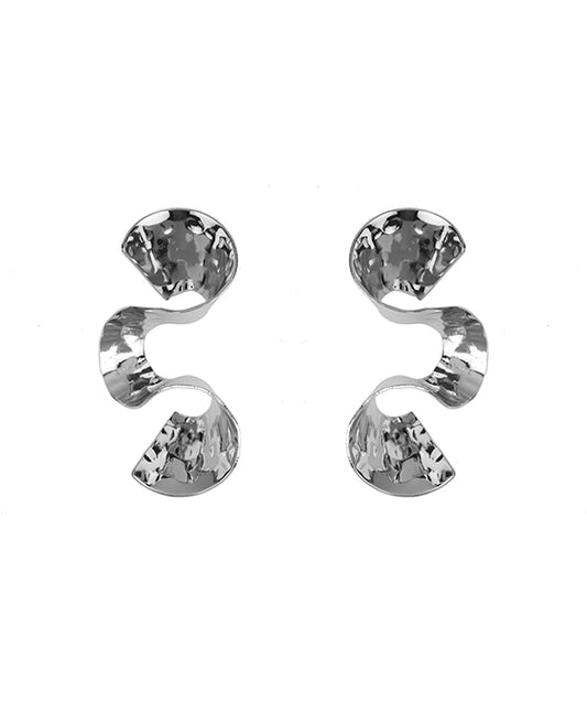 Brass Metal Texture Post Earring