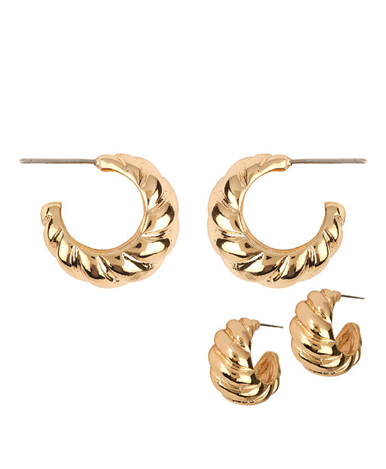 20mm Metal Texture Hoop Earring