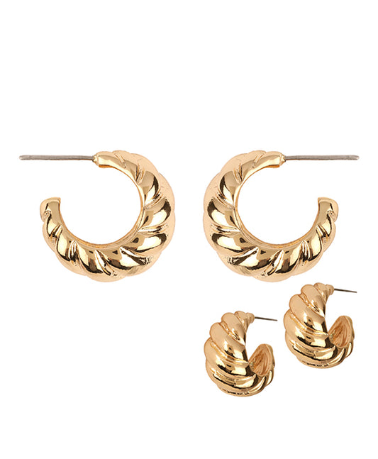20mm Metal Texture Hoop Earring