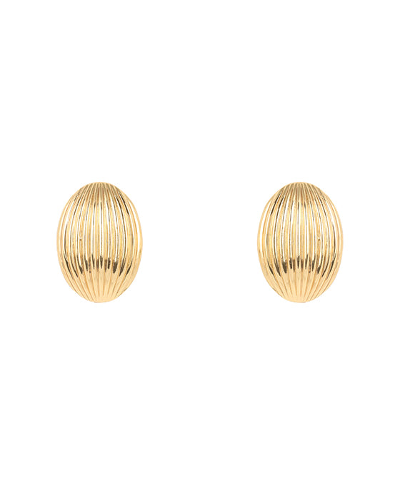 25mm Metal Oval Texture Post Earring