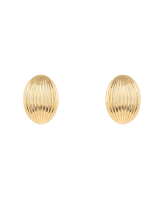 25mm Metal Oval Texture Post Earring