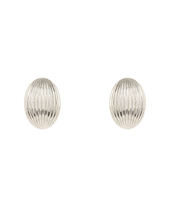 25mm Metal Oval Texture Post Earring