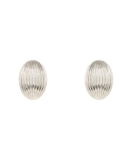 25mm Metal Oval Texture Post Earring