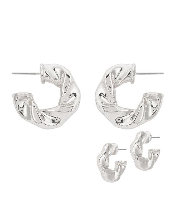 25mm Metal Twisted Hoop Earring