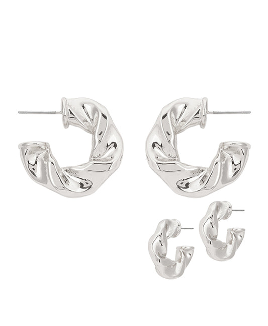 25mm Metal Twisted Hoop Earring