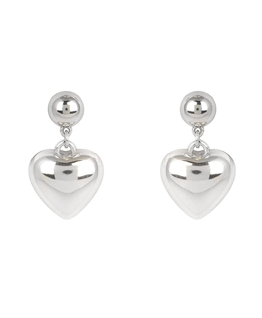 40mm Metal Heart Post Earring