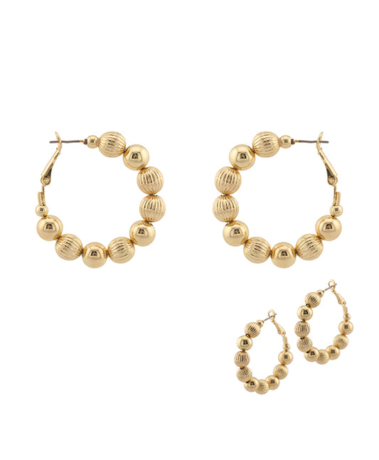 35mm CCB Ball Texture Hoop Earring