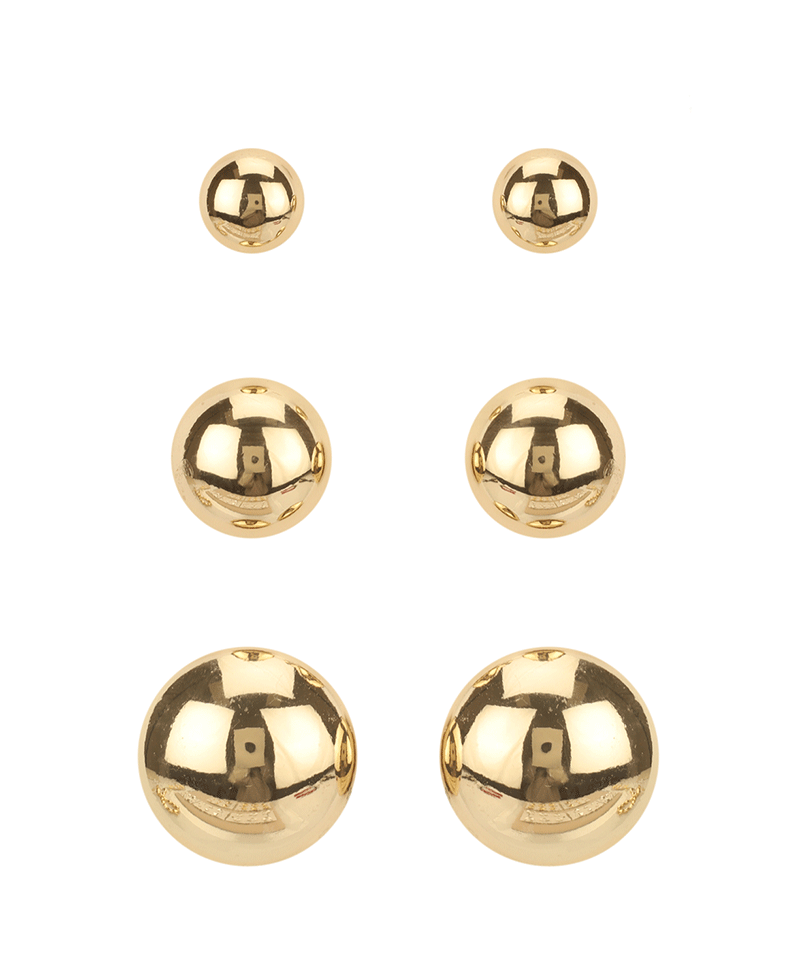 CCB Round Ball 3 Pair Earring