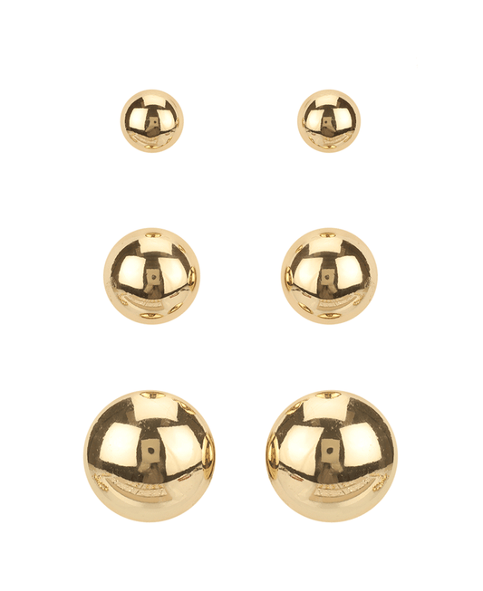 CCB Round Ball 3 Pair Earring
