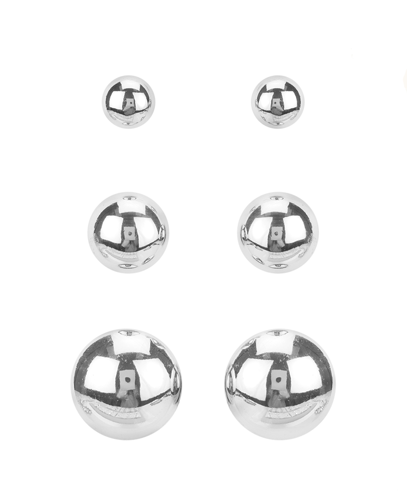 CCB Round Ball 3 Pair Earring